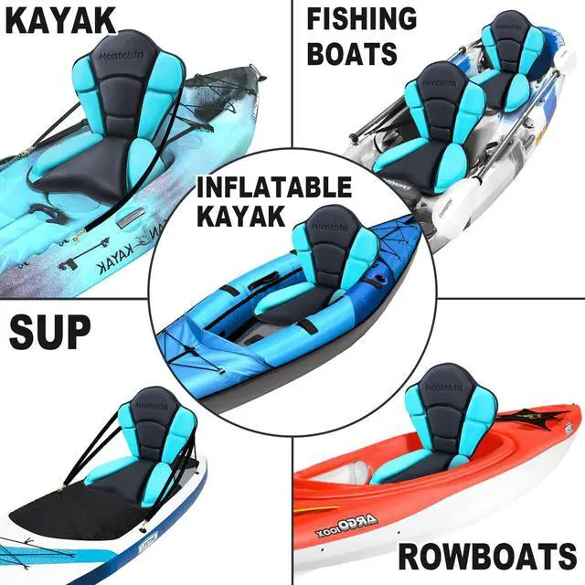 Alt view image 5 of 7 - Thickened Kayak Seat with Back Support, Sit On Top Cushioned Canoe Backrest Molded Foam Seat for SUP Paddle Board Fishing Boat Long Trip