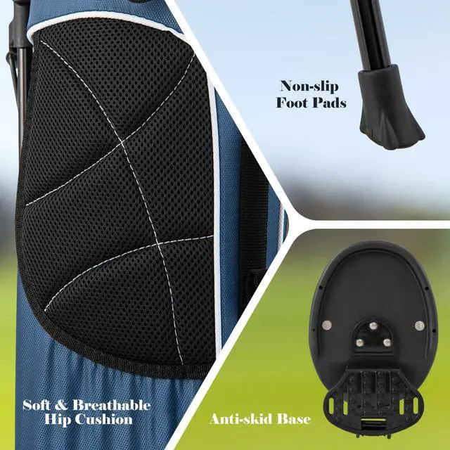 Alt view image 5 of 7 - Golf Stand Bag, Lightweight Organized Golf Bag, Easy Carry Shoulder Bag with 4 Way Dividers and 4 Pockets for Extra Storage