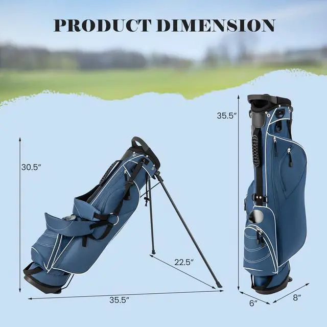 Alt view image 7 of 7 - Golf Stand Bag, Lightweight Organized Golf Bag, Easy Carry Shoulder Bag with 4 Way Dividers and 4 Pockets for Extra Storage