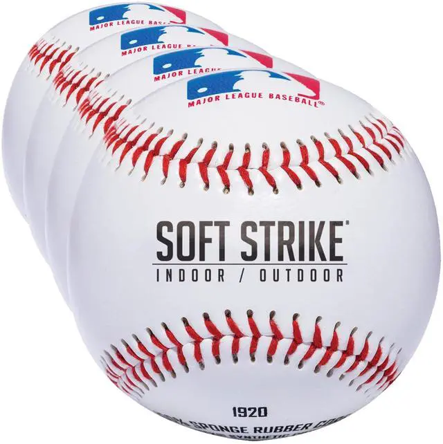Main image of Soft-Strike Teeball - Official Size and Weight Approved for Teeball - Hollow Rubber Core Technology for Safety - MLB Teeball Ball for Indoor/Outdoor Use