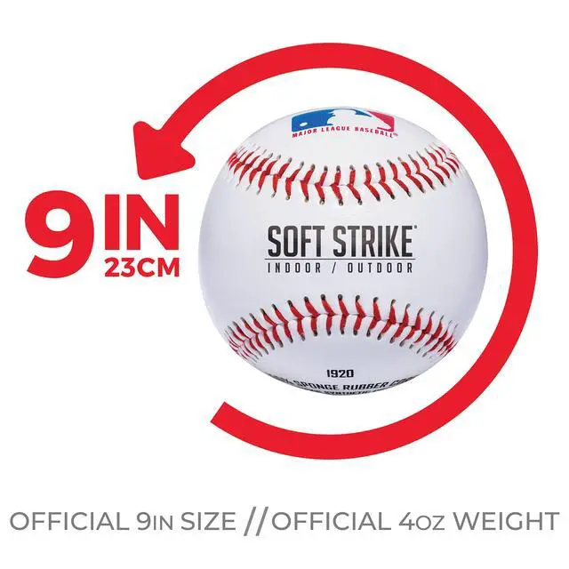Alt view image 2 of 7 - Soft-Strike Teeball - Official Size and Weight Approved for Teeball - Hollow Rubber Core Technology for Safety - MLB Teeball Ball for Indoor/Outdoor Use