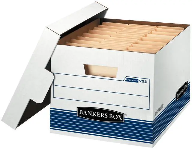 Main image of 30-Pack Medium-Duty File Storage Boxes, Letter/Legal, FastFold | Speed through filing with FastFold setup, sturdy stacking, reinforced handles, and dependable document protection