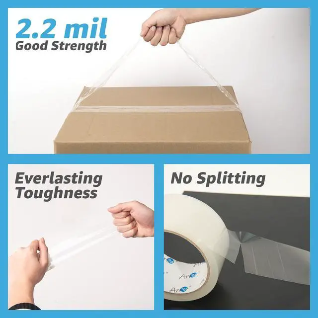 Alt view image 4 of 7 - 36 Rolls Clear Packing Tape, 1.88" x 55yds, Heavy Duty | 2.2 mil Thick, Carton Sealing, Strong Adhesive Tape for Shipping Moving Boxes, Home and Office Use