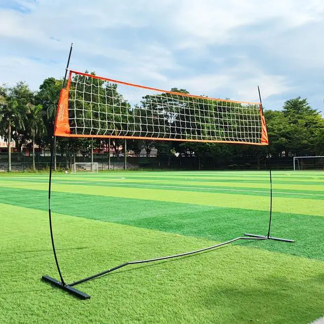 Alt view image 6 of 7 - 12FT/18FT Portable Volleyball Net with Height Adjustable Poles System | Indoor & Outdoor Freestanding Practice Net, PU Volleyball, Carry Bag for Backyard, Beach, All Ages Training, Hitting