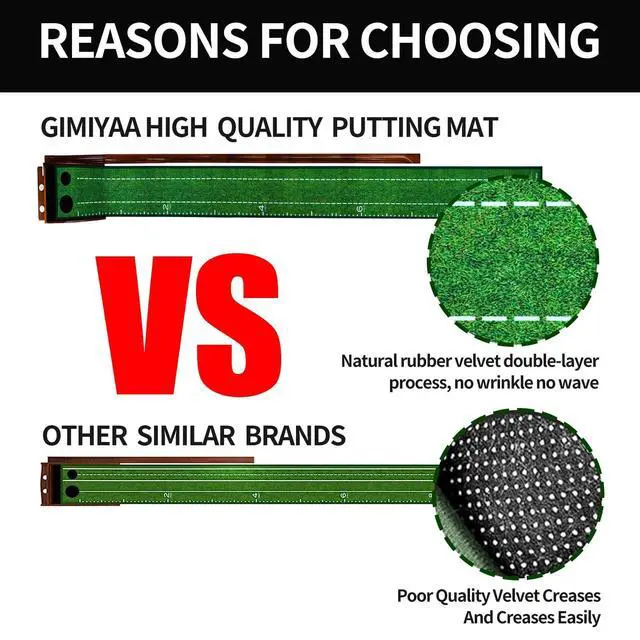 Alt view image 5 of 6 - GimYaa Golf Putting mat Green Indoor and Outdoor with Auto Ball Return,Game Practice Golf Gifts for Home, Office, Backyard Indoor Golf and Outdoor Use, Crystal Velvet Mat