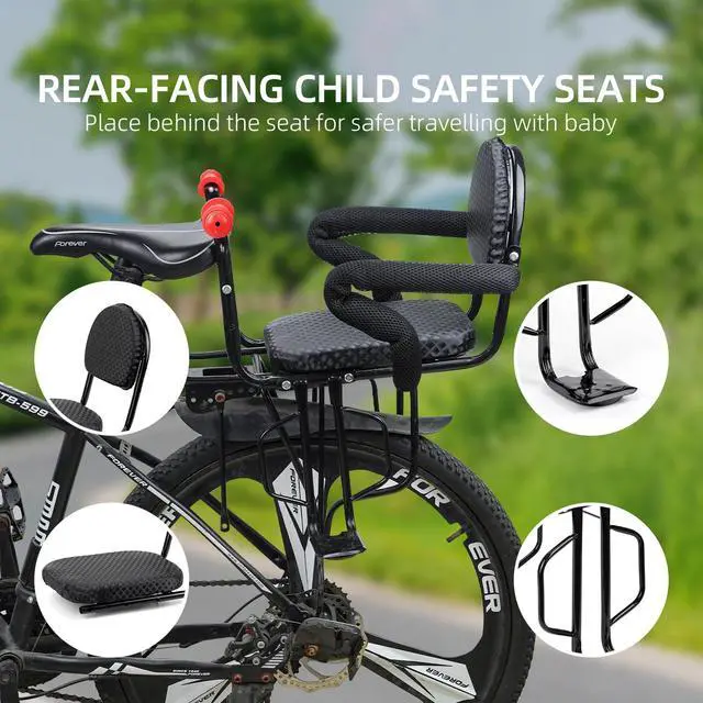 Alt view image 2 of 7 - 2026 Rear Child Bike Seat,Kids Seat for Adult Bike, Toddlers Rear Mount Bike seat Design for Children Aged 2 to 8 Years Old, Rear Frame Mounted Baby Bike Seats Kids Safety Upgrade