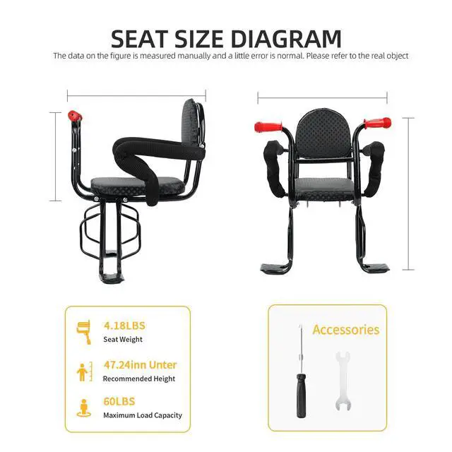 Alt view image 5 of 7 - 2026 Rear Child Bike Seat,Kids Seat for Adult Bike, Toddlers Rear Mount Bike seat Design for Children Aged 2 to 8 Years Old, Rear Frame Mounted Baby Bike Seats Kids Safety Upgrade