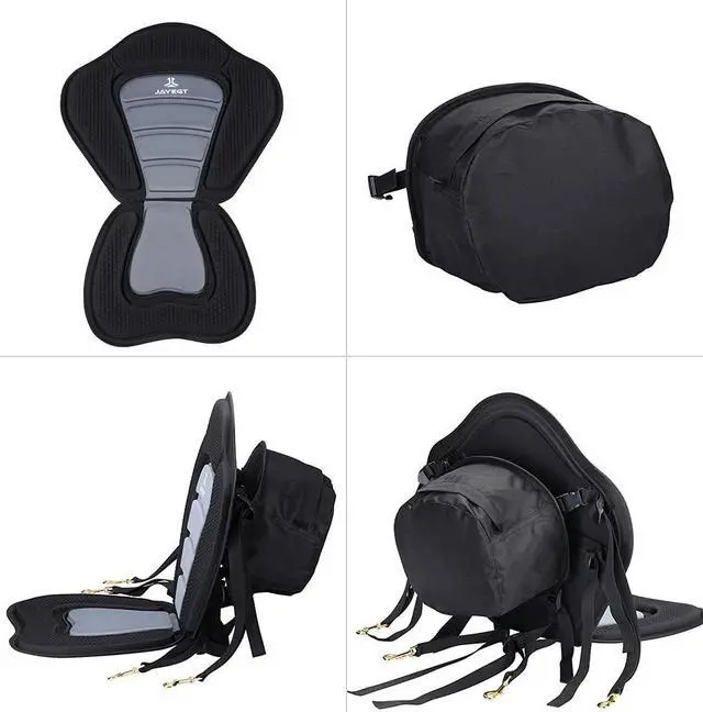 Alt view image 5 of 7 - Kayak Seat Deluxe Padded Back Canoe Seat with Back Support SUP Paddle Board Seats Fishing Seat for Universal Sit with Detachable Storage Bag and 4 Adjustable Straps
