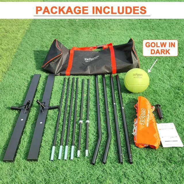 Alt view image 4 of 7 - 12FT/18FT Portable Volleyball Net with Height Adjustable Poles System | Indoor & Outdoor Freestanding Practice Net, PU Volleyball, Carry Bag for Backyard, Beach, All Ages Training, Hitting