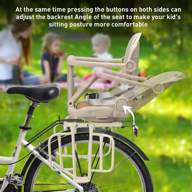 Alt view image 3 of 7 - Kid's Bike seat Rear Child Carrier Bike Chair for Bicycle Kids seat for Children 2~4 Years,Weight 55 lbs