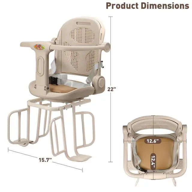 Alt view image 6 of 7 - Kid's Bike seat Rear Child Carrier Bike Chair for Bicycle Kids seat for Children 2~4 Years,Weight 55 lbs