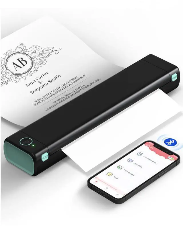 Main image of Portable Printers Wireless for Travel, M08F Thermal Bluetooth Printer Support for 8.5"x11" US Letter, Small Inkless Printer Compatible with iOS, Android, Laptop for Car, Office, Home