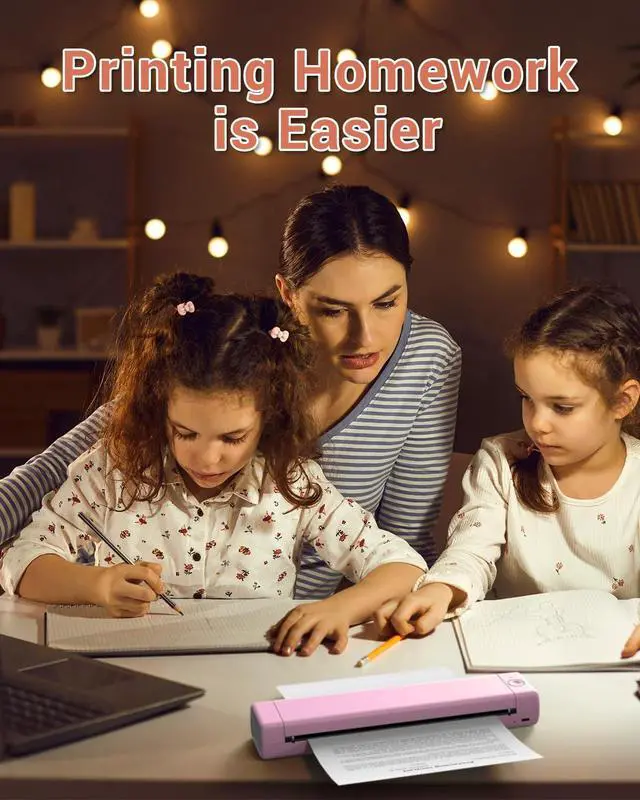 Alt view image 6 of 7 - Portable Printers Wireless for Travel, M08F Thermal Bluetooth Printer Support for 8.5"x11" US Letter, Small Inkless Printer Compatible with iOS, Android, Laptop for Car, Office, Home