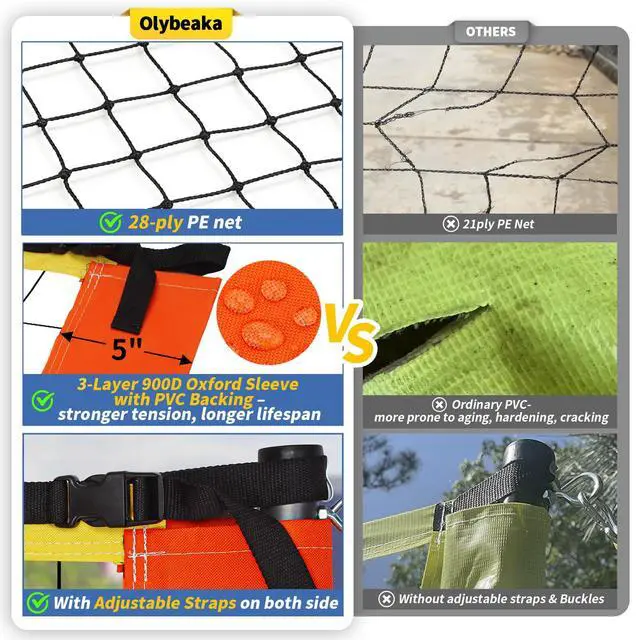Alt view image 4 of 7 - 20ft / 32ft Portable Outdoor Volleyball Net Set for Backyard Beach Grass with Heavy Duty 1.25" Adjustable Poles, 28-Ply PE Net, PU Volleyball & Pump, Large Storage Bag