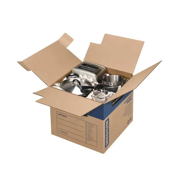 Alt view image 2 of 7 - 8-Pack Medium Prime HD Moving Boxes with Reinforced Handles | Upgrade moving day with Prime boxes featuring attached lids, strong handles, and fast setup