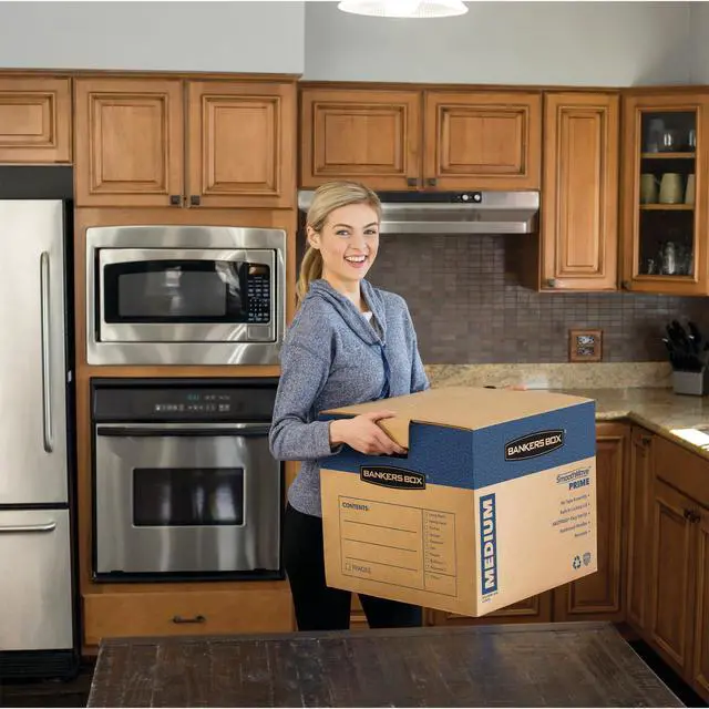 Alt view image 4 of 7 - 8-Pack Medium Prime HD Moving Boxes with Reinforced Handles | Upgrade moving day with Prime boxes featuring attached lids, strong handles, and fast setup