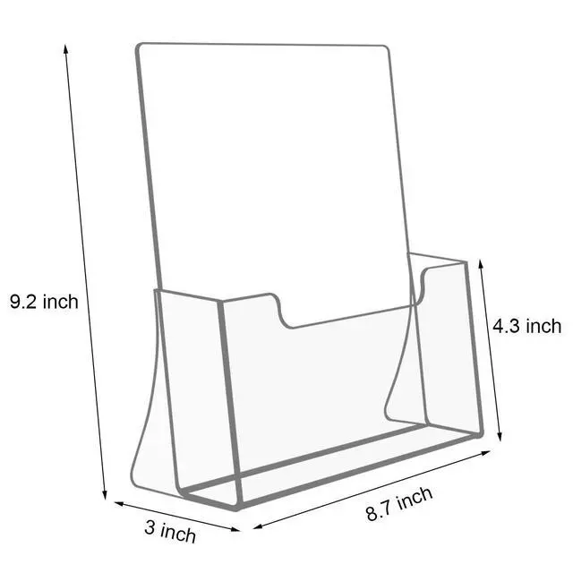 Alt view image 2 of 6 - 6 Pack Acrylic Brochure Holder 8.5 x 11 inches, Clear Acrylic Literature Holder Plastic Flyer Display Stand, Acrylic Countertop Organizer for Magazine, Pamphlet, Booklets, Menu, Journals