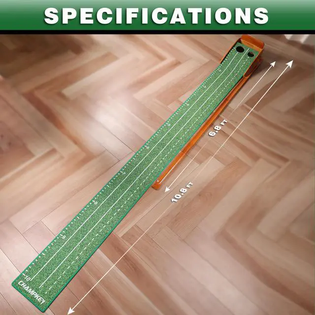 Alt view image 7 of 7 - Premium Golf Putting Green Indoor with 3 Golf Putting Gates - Improves Putting Accuracy and Skill Levels Golf Putting Mat - Ideal for Indoor and Outdoor Training