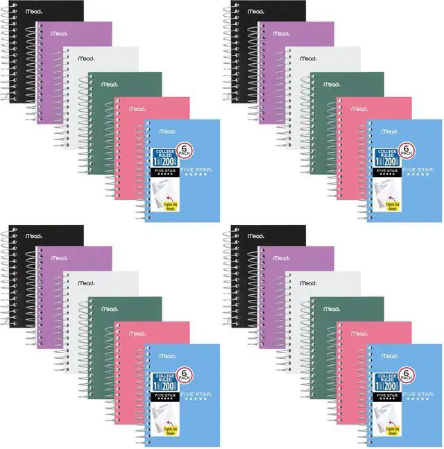 Main image of Spiral Notebook,College Ruled Paper,Fat Lil' Pocket Notebooks,3-1/2" x 5-1/2",200 Sheets,Assorted Colors (38027),6 Count (Pack of 4)
