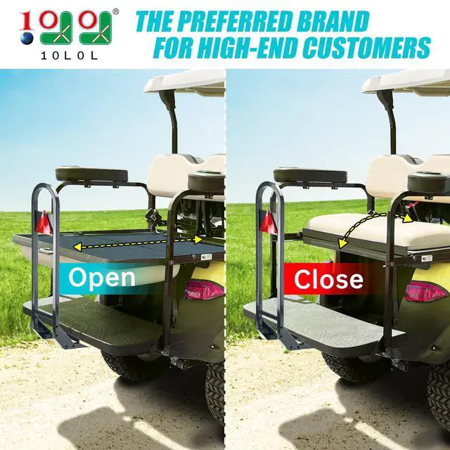 Alt view image 2 of 7 - Golf Cart Rear Seat Grab Bar - Heavy Duty Safety Grab Bar w/Triangle Reflector for Rear Seat Passenger Security, Universal for Yamaha EZGO Club Car