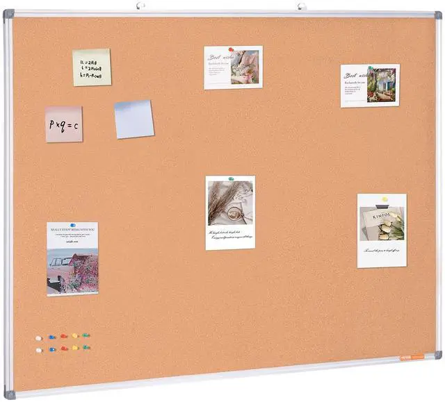 Main image of 48"x36" Large Cork Board Wall-Mounted Bulletin Board with Pin Board Perfect for School, Home, Office