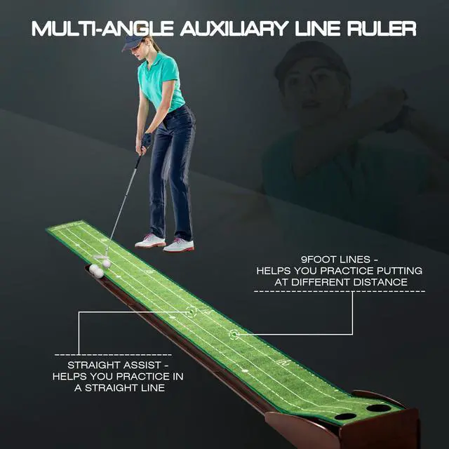 Alt view image 5 of 7 - Putting Green Putting matt for Indoors Golf Putting Mat - Indoor Putting with Ball. Putting matt for Golf Practice, Portable and Easy to Clean. Great Gift