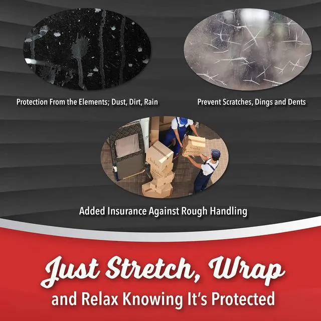 Alt view image 7 of 7 - 12 Pack Industrial Strength Mini Hand Stretch Wrap with 2 Plastic Handles, 60 Gauge Thick, 5" x 1000 Ft Roll, Shrink Wrap Roll for Moving Pallets, Plastic Wrap for Packing, Heavy Duty Stretch Film