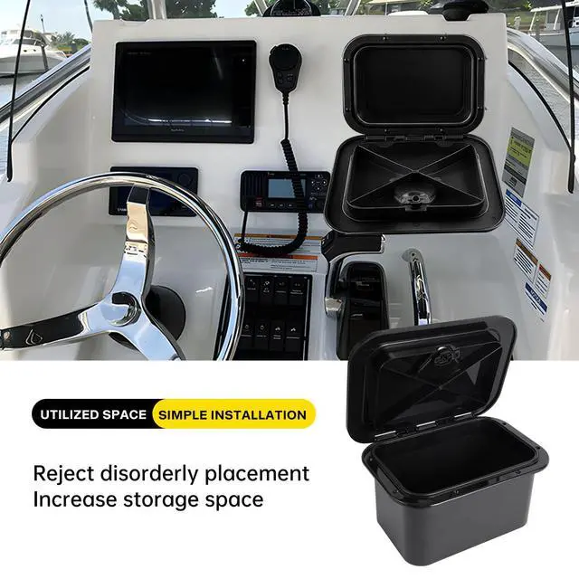 Alt view image 2 of 6 - Marine Deck Access Hatch 10.63"×14.76" White/Black Rectangle Boat Hatch & Lid,Boat Deck Hatch Lids