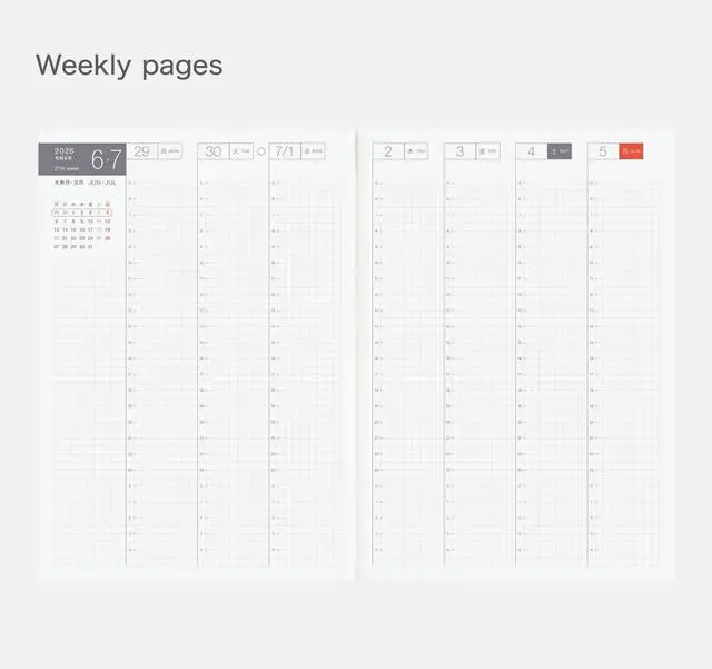 Alt view image 3 of 7 - Hobonichi Techo 2026 Cousin Book A5, Japanese, Daily, Weekly, Jan Start, Mon Start, Planner