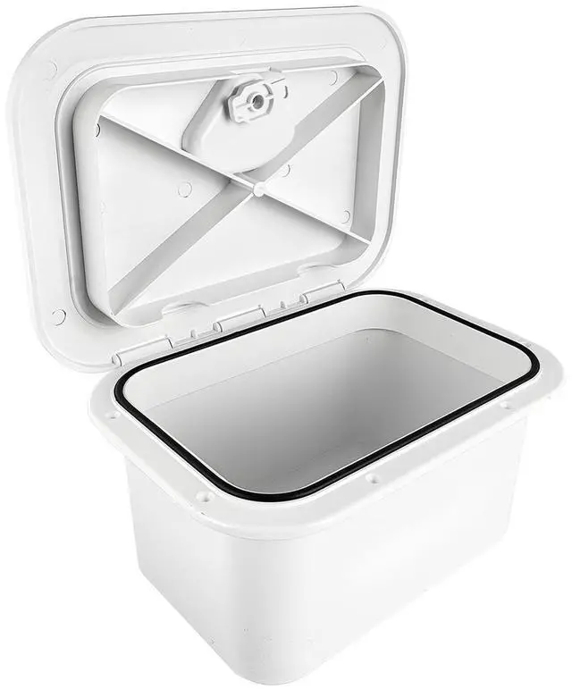 Main image of Marine Deck Access Hatch 10.63"×14.76" White/Black Rectangle Boat Hatch & Lid,Boat Deck Hatch Lids