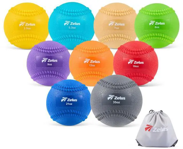 Main image of Weighted Baseball Set with Seams for Hitting Pitching, Plyometric Baseballs with Carry Bag, Variable Weighted Balls for All Skill Levels