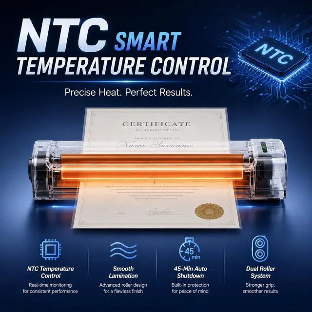 Alt view image 5 of 7 - 13 Inch Laminator Machine, 11x17 Hot & Cold Thermal Laminator, A3 11-in-1 Laminating Machine with 30 Sheets, 60s Warm-Up, Never-Jam Design Lamination for Teachers, Home, School & Office -White