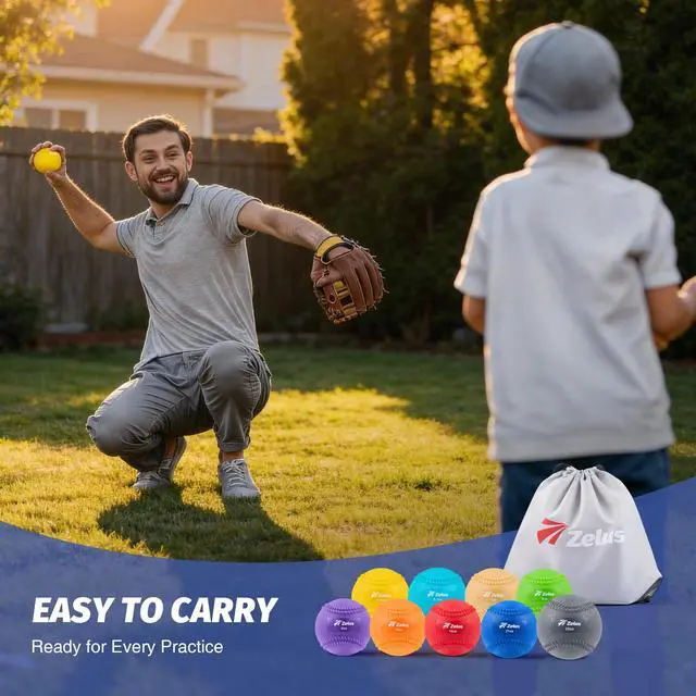 Alt view image 5 of 7 - Weighted Baseball Set with Seams for Hitting Pitching, Plyometric Baseballs with Carry Bag, Variable Weighted Balls for All Skill Levels