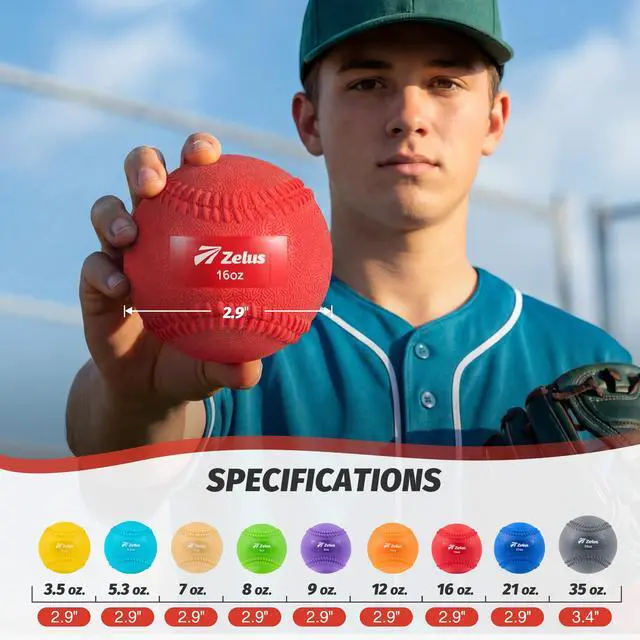 Alt view image 3 of 7 - Weighted Baseball Set with Seams for Hitting Pitching, Plyometric Baseballs with Carry Bag, Variable Weighted Balls for All Skill Levels