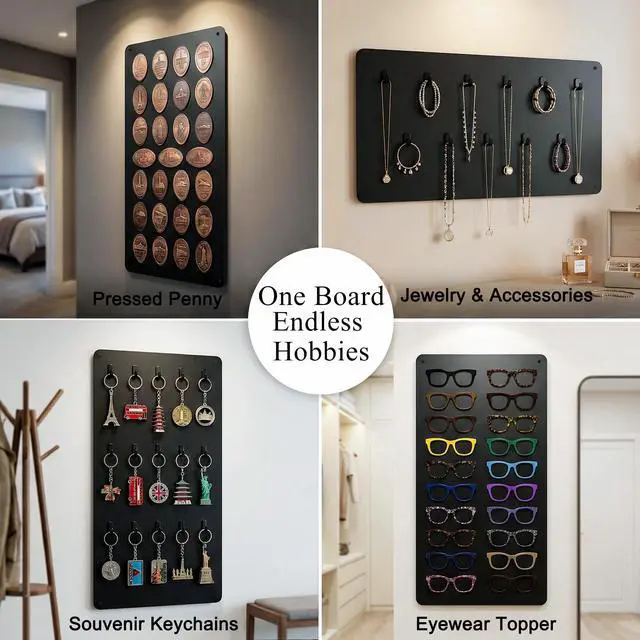 Alt view image 5 of 7 - Magnetic Board for Wall 39.4" x 19.7": Extra Large Black Display Board for Travel & Souvenir Magnet Collections | Heavy Duty Metal Panel for Collectors with Screw Mount Hardware