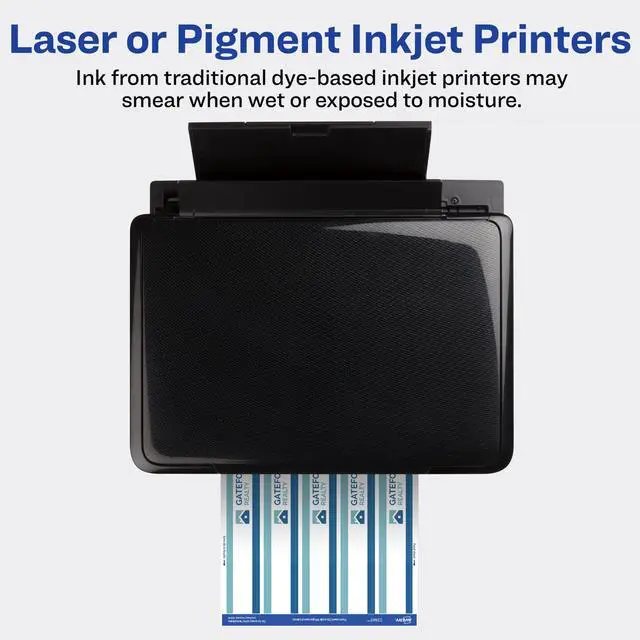 Alt view image 2 of 7 - Durable Waterproof Wraparound Rectangle Labels with Sure Feed Technology,1-1/4" x 9-3/4",Matte White,40 Customizable Labels for Laser and Pigment-Inkjet Printers (22845),(Pack of 5)