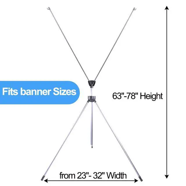 Alt view image 3 of 7 - Adjustable X Banner Stand Fits Any Banner Size Width 23" to 32" and Height 63" to 78",Portable Retractable Banner Holder with Carrying Bag - Customize Banner for Trade Show, Exhibition, 2 Pack