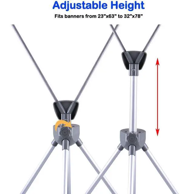 Alt view image 4 of 7 - Adjustable X Banner Stand Fits Any Banner Size Width 23" to 32" and Height 63" to 78",Portable Retractable Banner Holder with Carrying Bag - Customize Banner for Trade Show, Exhibition, 2 Pack