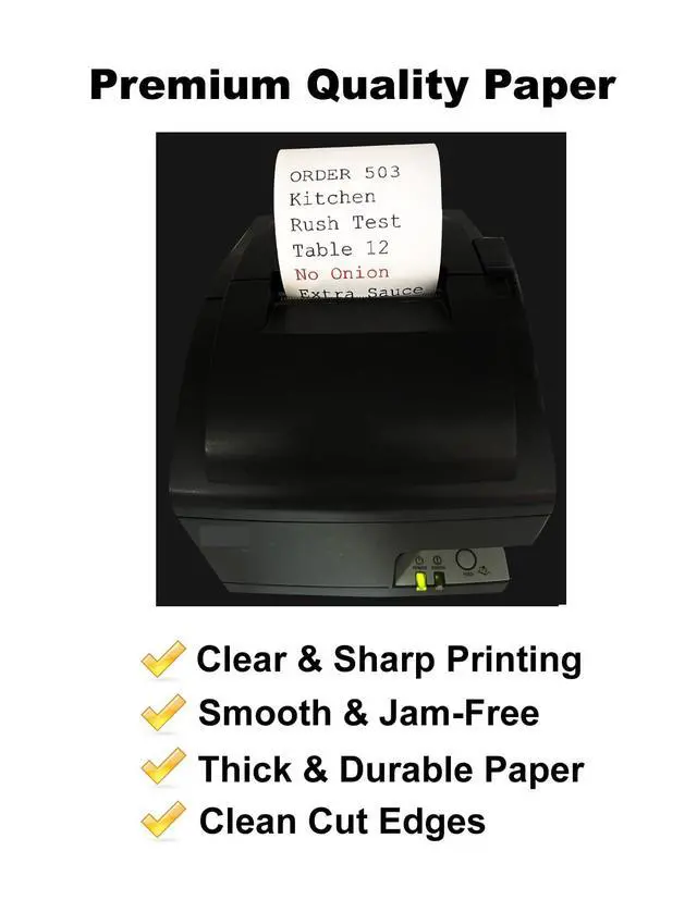 Alt view image 5 of 6 - (48 Rolls) 1Ply Bond Receipt Paper Rolls 3 x 150 White Paper for Kitchen Impact Printers TMU200 SRP275 Star SP700 Suitable For Printing Kitchen Tickets and Order receipts