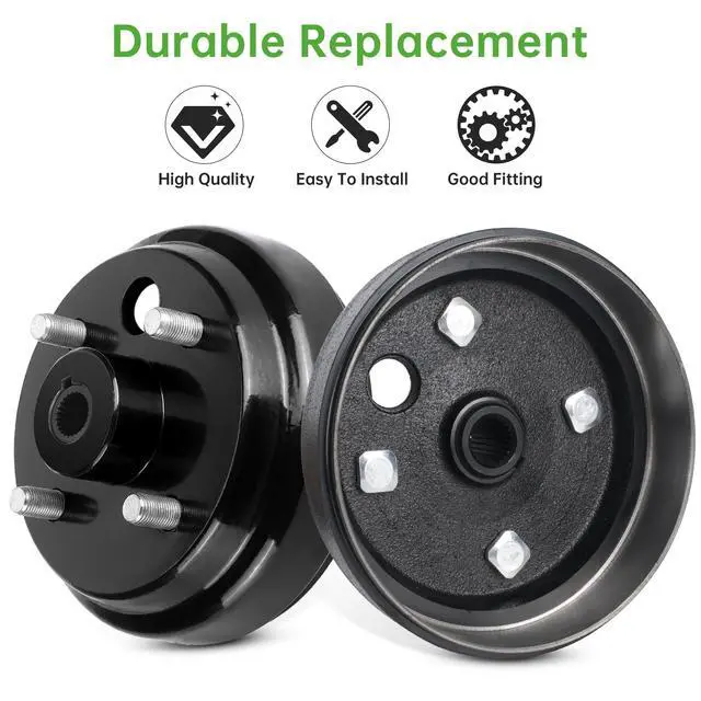 Alt view image 4 of 7 - Golf Cart Brake Drum/Hub Assembly (Electric) for EZGO TXT Replaces OEM# 19186G1P
