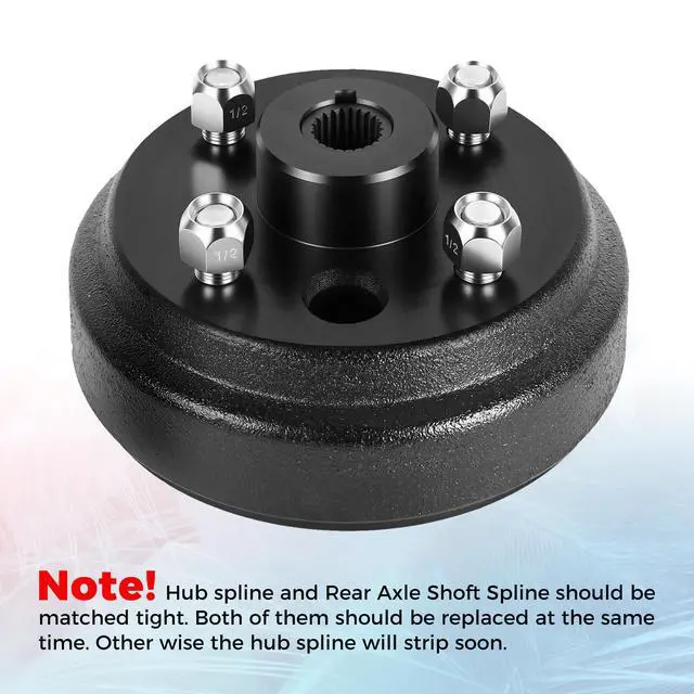 Alt view image 5 of 7 - Golf Cart Brake Drum/Hub Assembly (Electric) for EZGO TXT Replaces OEM# 19186G1P