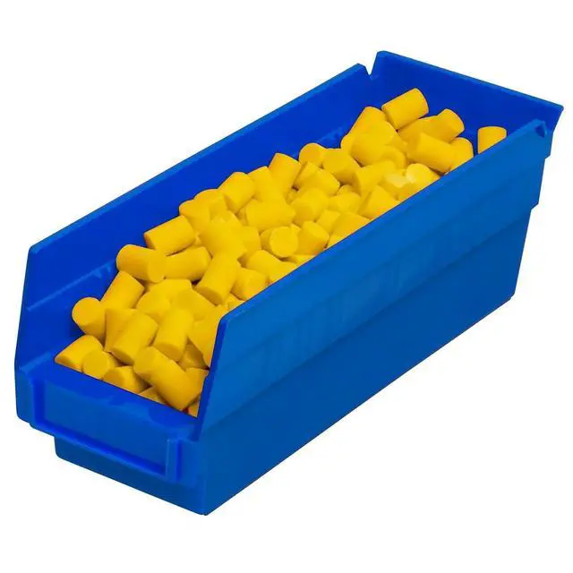 Alt view image 7 of 7 - 30120 Heavy Duty Plastic Shelf Bins, 12"x 4"x 4", Blue, 24-Pack | Heavy Duty Nesting Storage Bins for Garage, Closet, Refrigerator, Kitchen, Cabinet, Drawer Organization, Pantry Organization