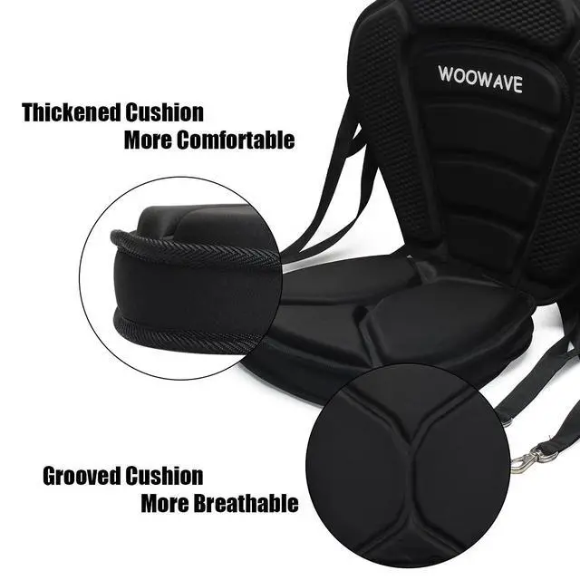 Alt view image 2 of 7 - Kayak Seat Padded Deluxe Paddleboard Seats Adjustable Boat Seat Cushioned Fishing Seat High Back Comfortable Backrest Support for Universal Sit