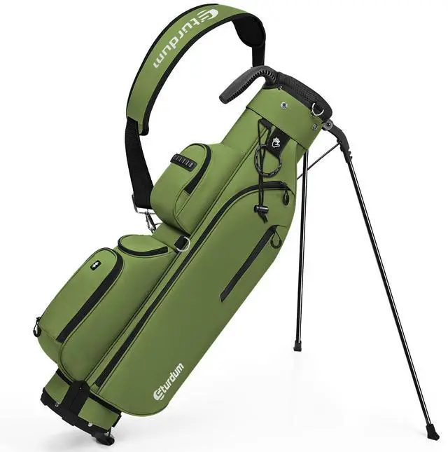 Main image of Golf Stand Bag, Lightweight Par 3 Golf Bag with 3 Way Dividers 900D Weatherproof Oxford, 3.7lbs Compact Yet Spacious Pitch N Putt for Driving Range, Cooler Pockets