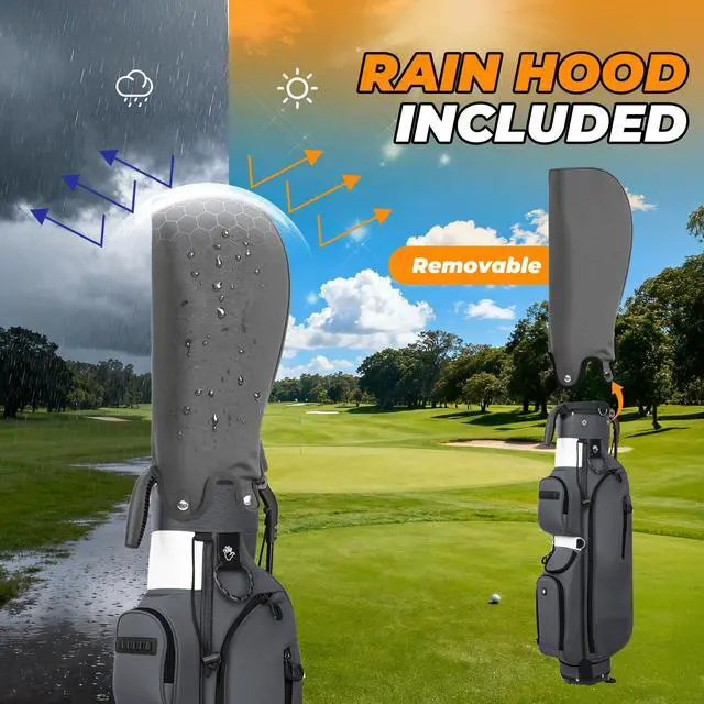 Alt view image 7 of 7 - Golf Stand Bag, Lightweight Par 3 Golf Bag with 3 Way Dividers 900D Weatherproof Oxford, 3.7lbs Compact Yet Spacious Pitch N Putt for Driving Range, Cooler Pockets