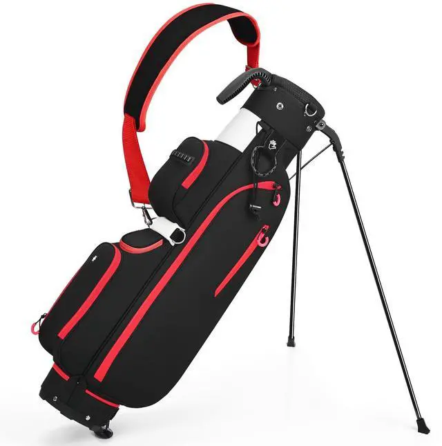 Main image of Golf Stand Bag, Lightweight Par 3 Golf Bag with 3 Way Dividers 900D Weatherproof Oxford, 3.7lbs Compact Yet Spacious Pitch N Putt for Driving Range, Cooler Pockets