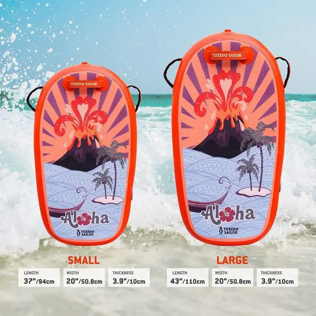 Alt view image 2 of 7 - Inflatable Bodyboard - Beach Kids Surf Board - Ultra Lightweight PVC Core Body Board for Beach and Pool,with Wrap Wrist Straps, Foldable, Perfect Surf for Teens and Adults