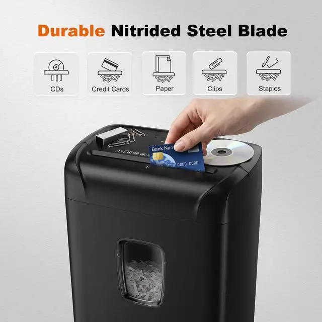 Alt view image 4 of 7 - 15-Sheet Cross Cut Paper Shredder for Home Office Heavy Duty | 10-Minute Continuous Run, P-4 Security Level, Shreds CDs, Credit Cards, Staples & Paper Clips, 5.5-Gal Bin, C243-A