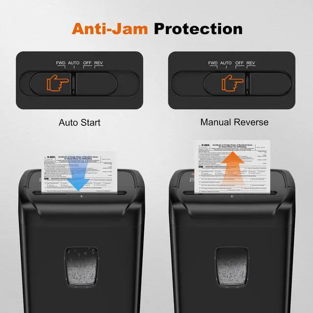 Alt view image 7 of 7 - 15-Sheet Cross Cut Paper Shredder for Home Office Heavy Duty | 10-Minute Continuous Run, P-4 Security Level, Shreds CDs, Credit Cards, Staples & Paper Clips, 5.5-Gal Bin, C243-A