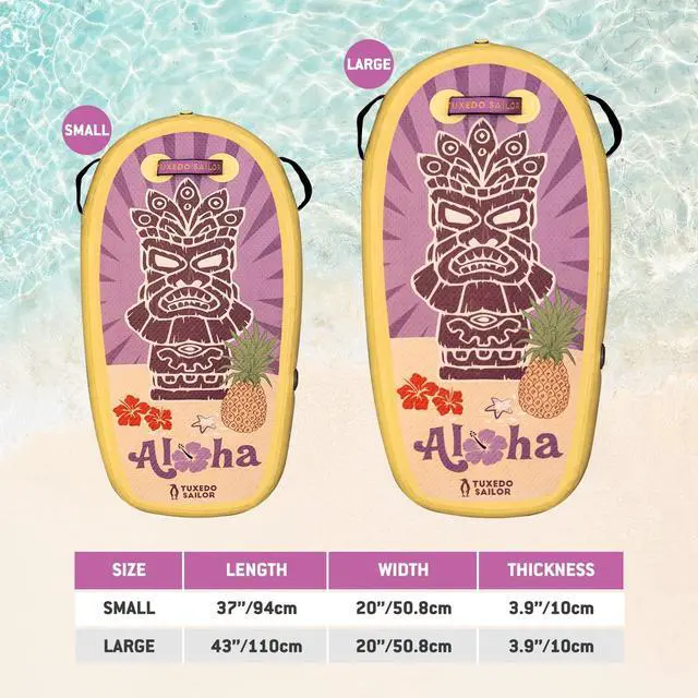 Alt view image 2 of 7 - Inflatable Bodyboard - Beach Kids Surf Board - Ultra Lightweight PVC Core Body Board for Beach and Pool,with Wrap Wrist Straps, Foldable, Perfect Surf for Teens and Adults